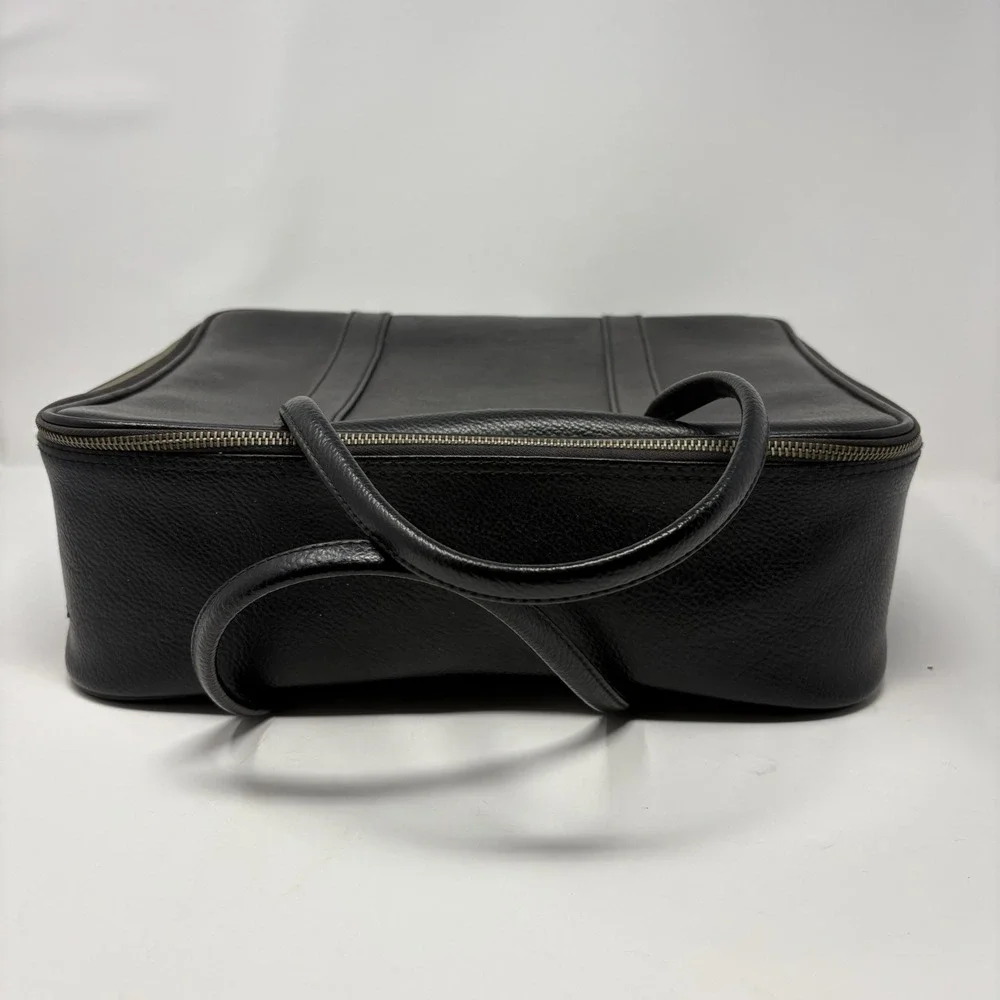 VTG Sony Travel Case Maruem Japan Briefcase Black Leather Nerdy AV Club Academia